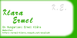 klara ermel business card